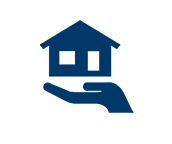 Hand carrying house icon